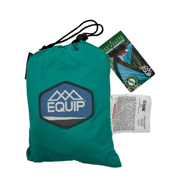 Equip One Person 100% Recycled Nylon Travel Hammock Green Breathable Fast Drying - Picture 1 of 11